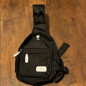 Black Men's Crossbody Mini Backpack